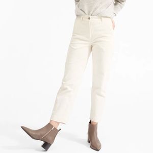 Everlane Cordoruy Straight Leg Crop in bone